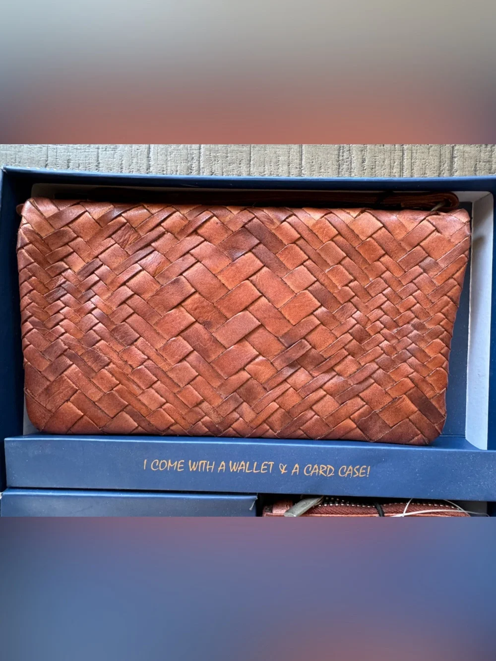 Vilenca Holland 2-Piece Woven Leather Wallet & Card Case Gift Set (NIB)